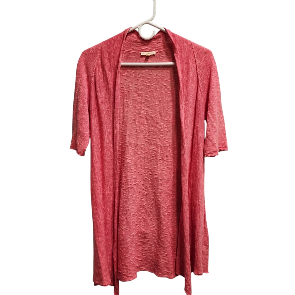 Eileen Fisher Open Front Linen Cardigan